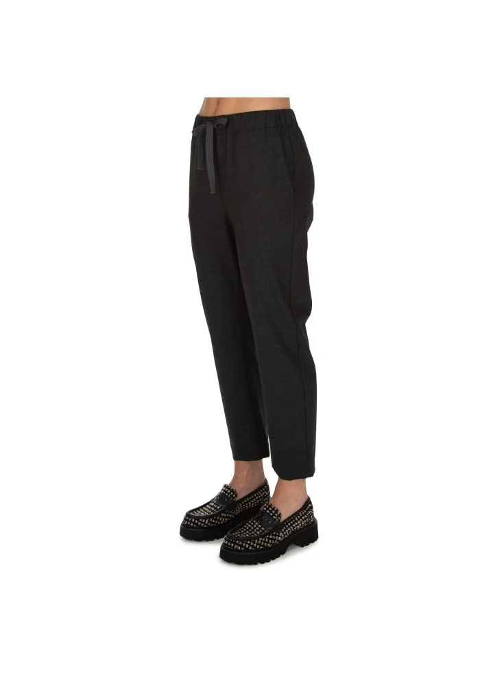 SEMICOUTURE | PANTALONI VITA ELASTICIZZATA GRIGIO ANTRACITE Nuova