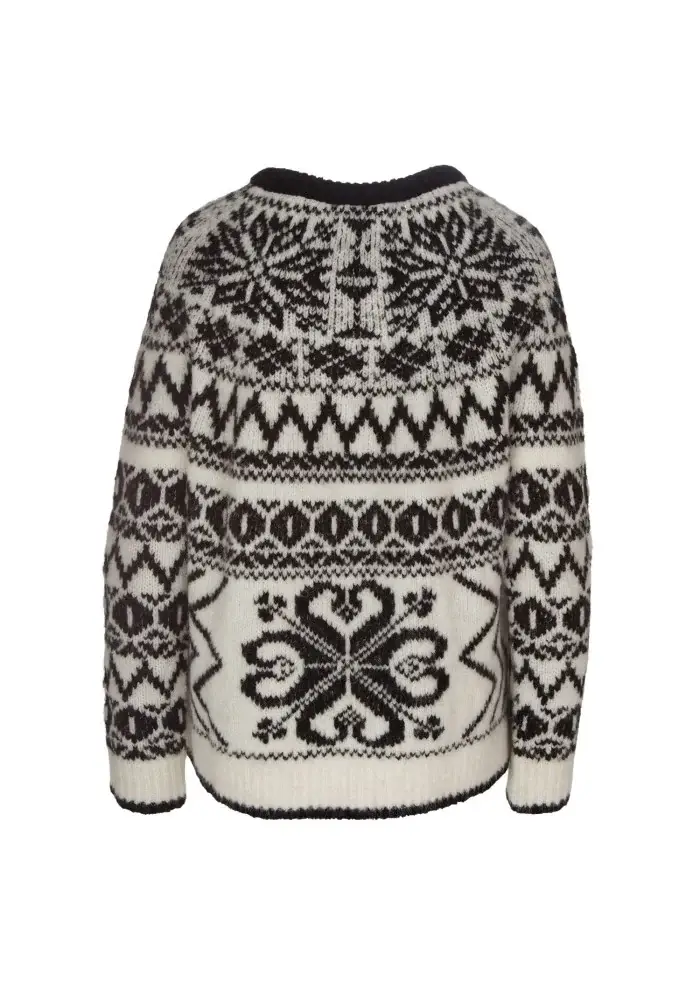 SEMICOUTURE | MAGLIONE MOTIVO JACQUARD BIANCO NERO 2025