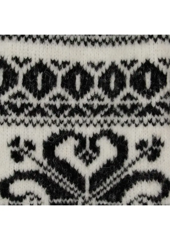 SEMICOUTURE | MAGLIONE MOTIVO JACQUARD BIANCO NERO 2025