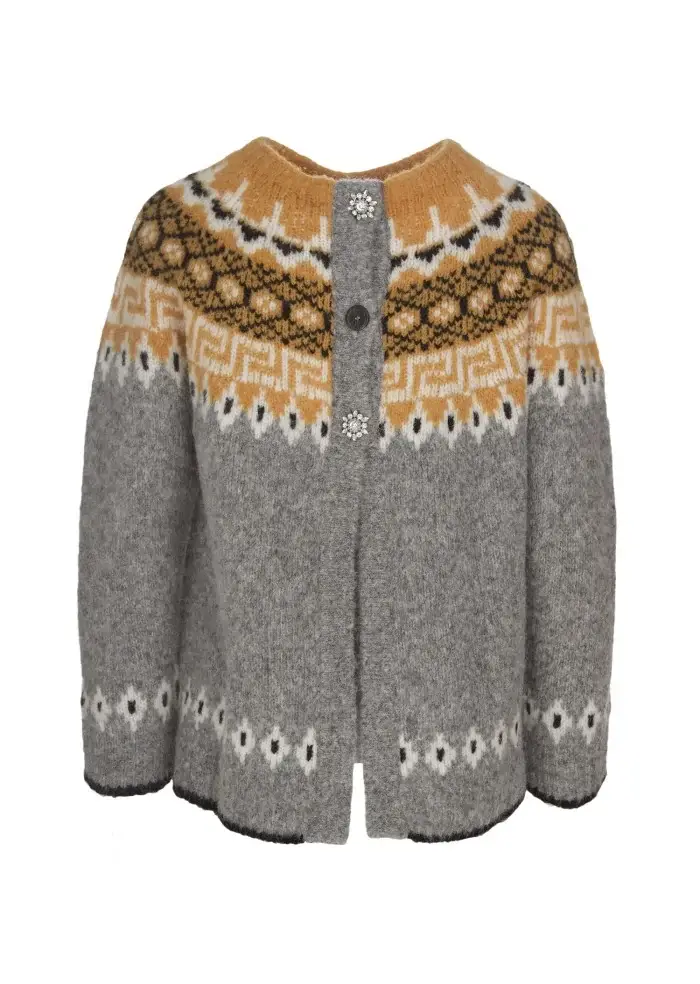 SEMICOUTURE | MAGLIONE GIROCOLLO GRIGIO SENAPE Italia