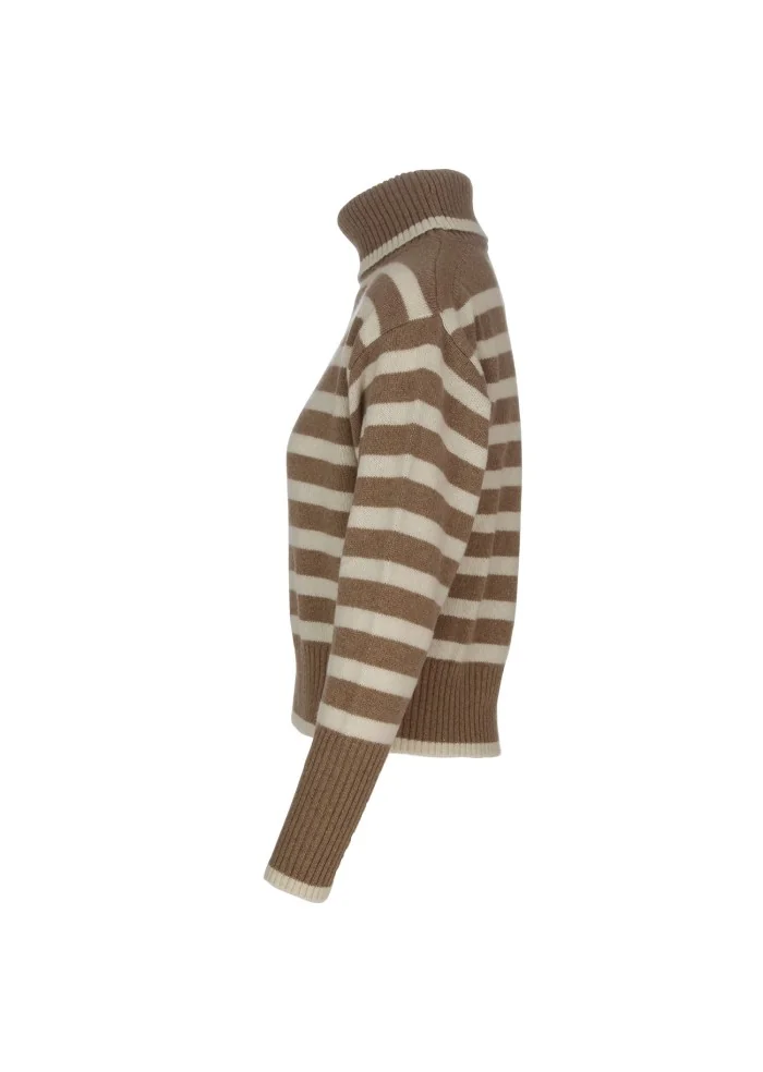 SEMICOUTURE | MAGLIONE A RIGHE MARRONE BEIGE Shopping online