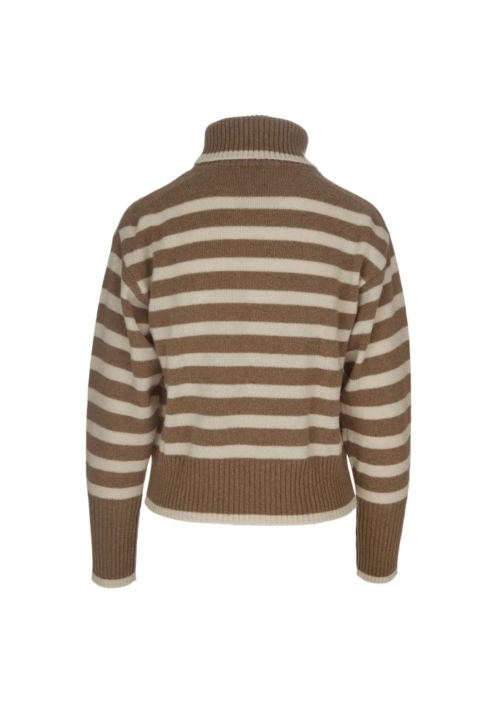 SEMICOUTURE | MAGLIONE A RIGHE MARRONE BEIGE Shopping online