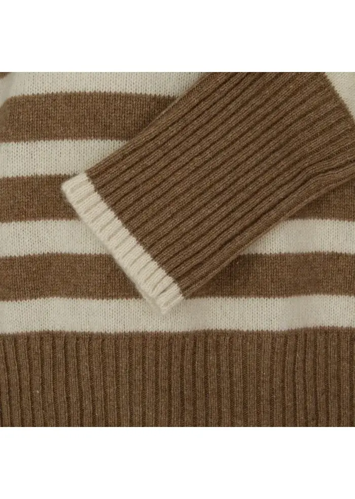 SEMICOUTURE | MAGLIONE A RIGHE MARRONE BEIGE Shopping online