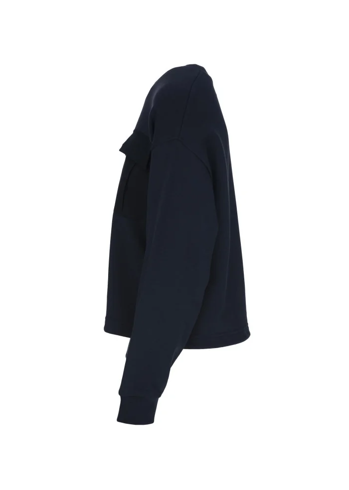 SEMICOUTURE | FELPA TASCHE FRONTALI BLU Qualità