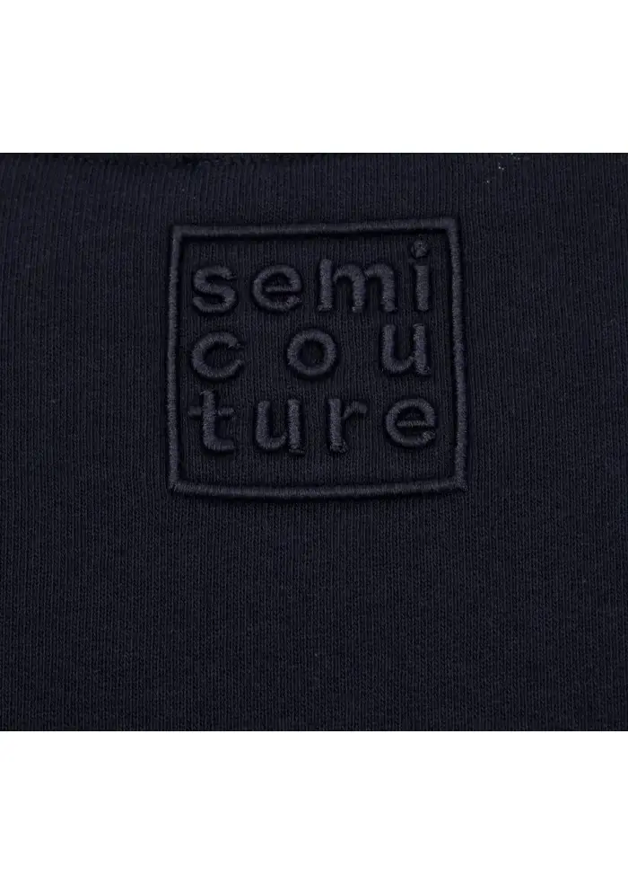 SEMICOUTURE | FELPA TASCHE FRONTALI BLU Qualità