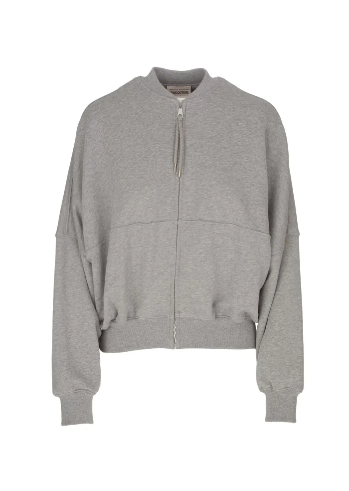SEMICOUTURE | FELPA CON ZIP GRIGIO Vendita