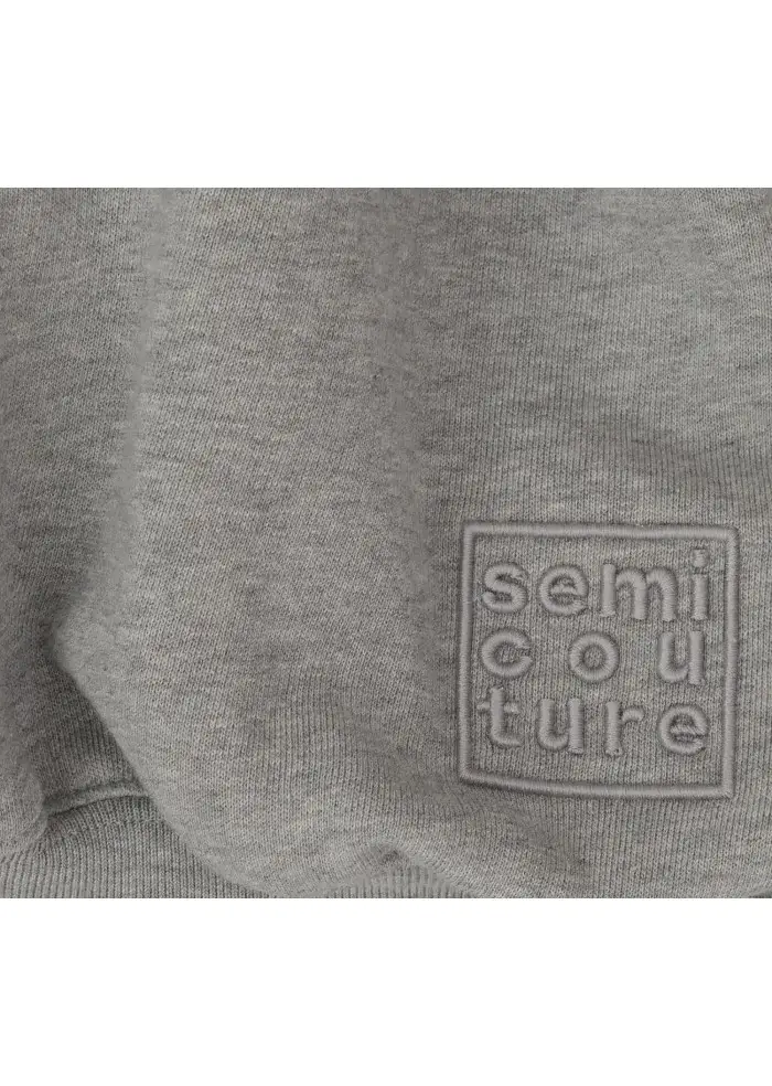 SEMICOUTURE | FELPA CON ZIP GRIGIO Vendita