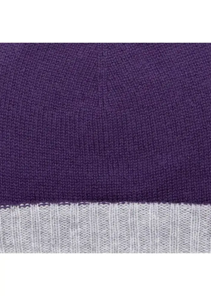RIVIERA CASHMERE | BERRETTO DOUBLEFACE VIOLA GRIGIO Affare Del Giorno