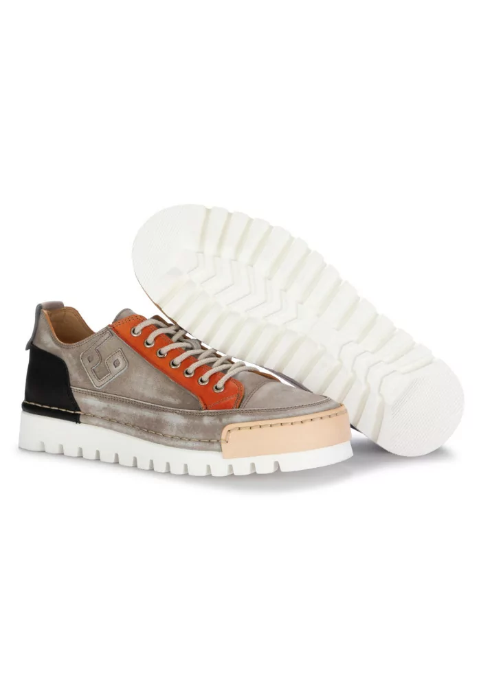BNG REAL SHOES | SNEAKERS LA PATCH PELLE GRIGIO TORTORA Novità