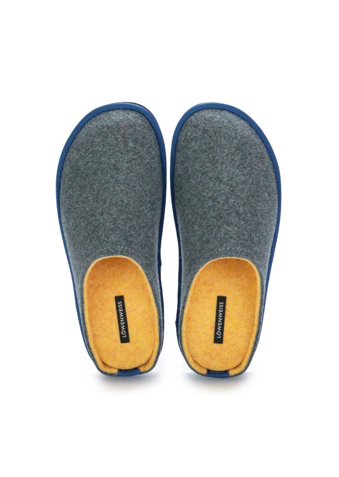 LÖWENWEISS | PANTOFOLE FELTRO DI LANA BLU GIALLO Online