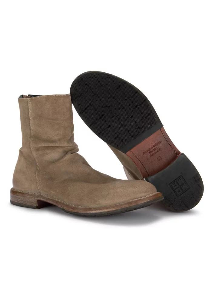 MOMA | STIVALETTI PELLE CAMOSCIO ZIP BEIGE Negozio