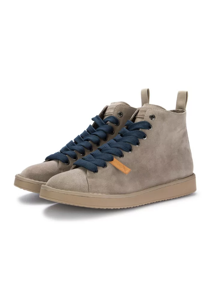 PANCHIC | TRONCHETTI CAMOSCIO GRIGIO CHIARO LACCI BLU