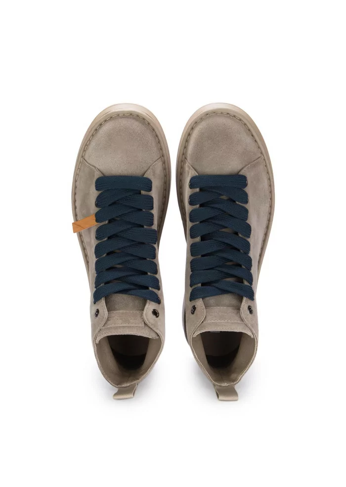PANCHIC | TRONCHETTI CAMOSCIO GRIGIO CHIARO LACCI BLU In Saldo