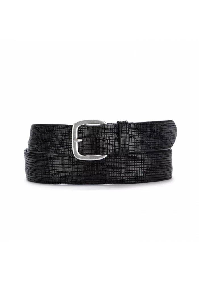 ORCIANI | CINTURA PELLE LASERATA CROSS NERO