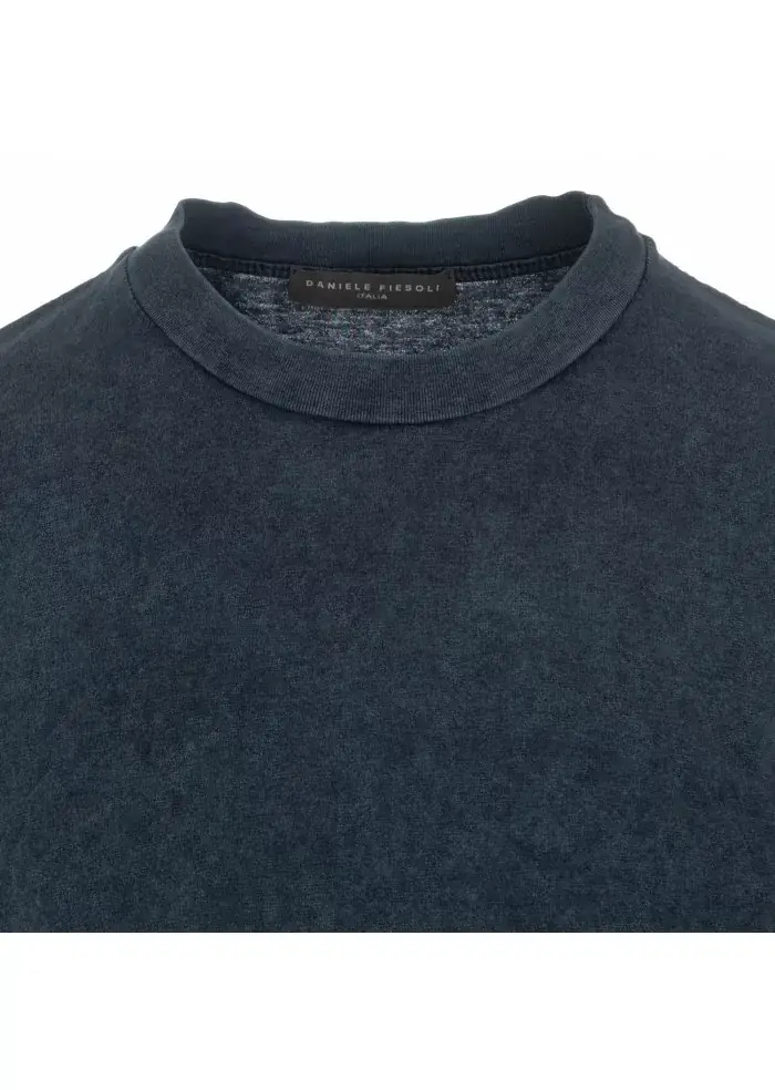 DANIELE FIESOLI | T-SHIRT JERSEY STONE WASHED BLU Promozione Limitata