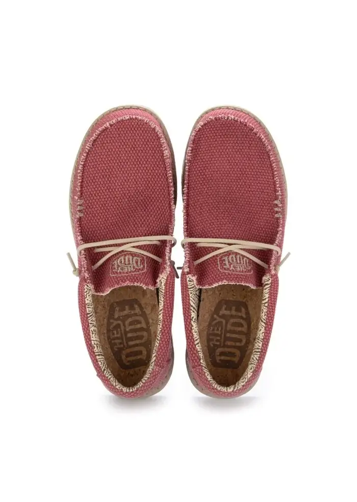 HEY DUDE | SCARPE BASSE WALLY BRAIDED ROSSO In Linea