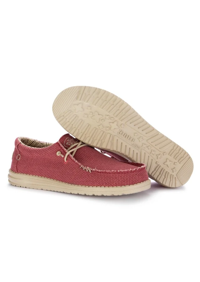 HEY DUDE | SCARPE BASSE WALLY BRAIDED ROSSO In Linea