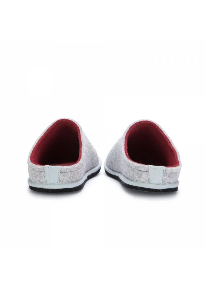 LÖWENWEISS | PANTOFOLE IN LANA COTTA GRIGIO BORDEAUX In Linea