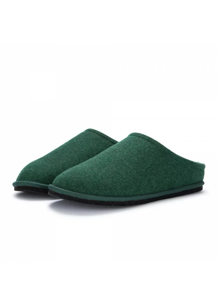 LÖWENWEISS | PANTOFOLE IN LANA COTTA VERDE