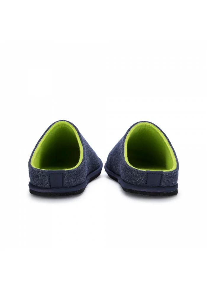 LÖWENWEISS | PANTOFOLE IN LANA COTTA BLU VERDE Qualità