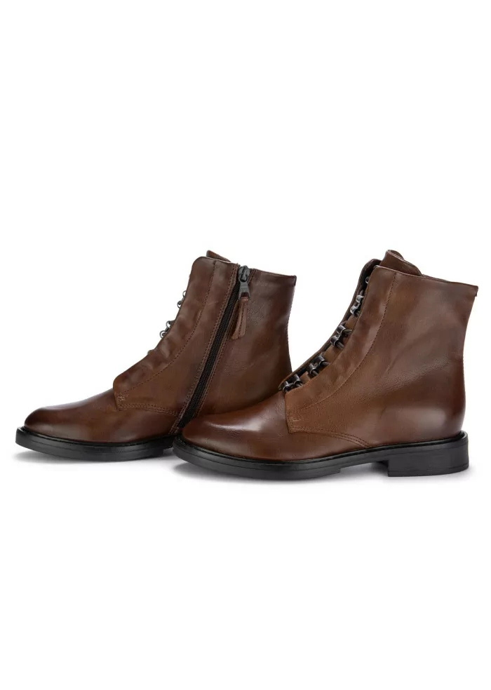 MJUS | STIVALETTI ALLACCIATI ZIP PELLE MARRONE Shopping Online