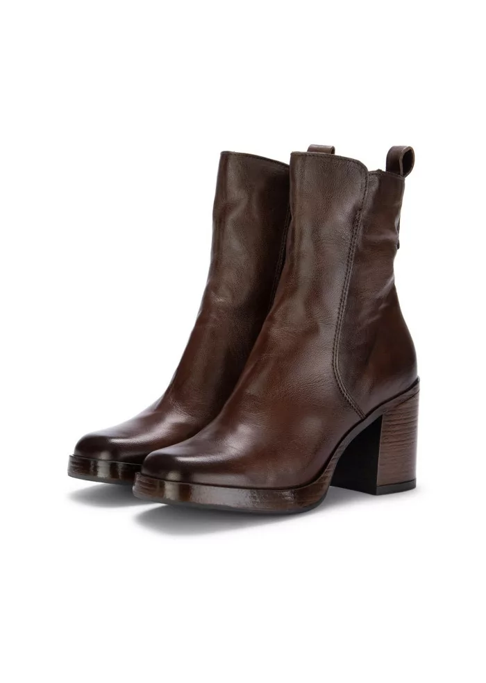 MJUS | STIVALETTI CON TACCO PELLE MARRONE CIOCCOLATO