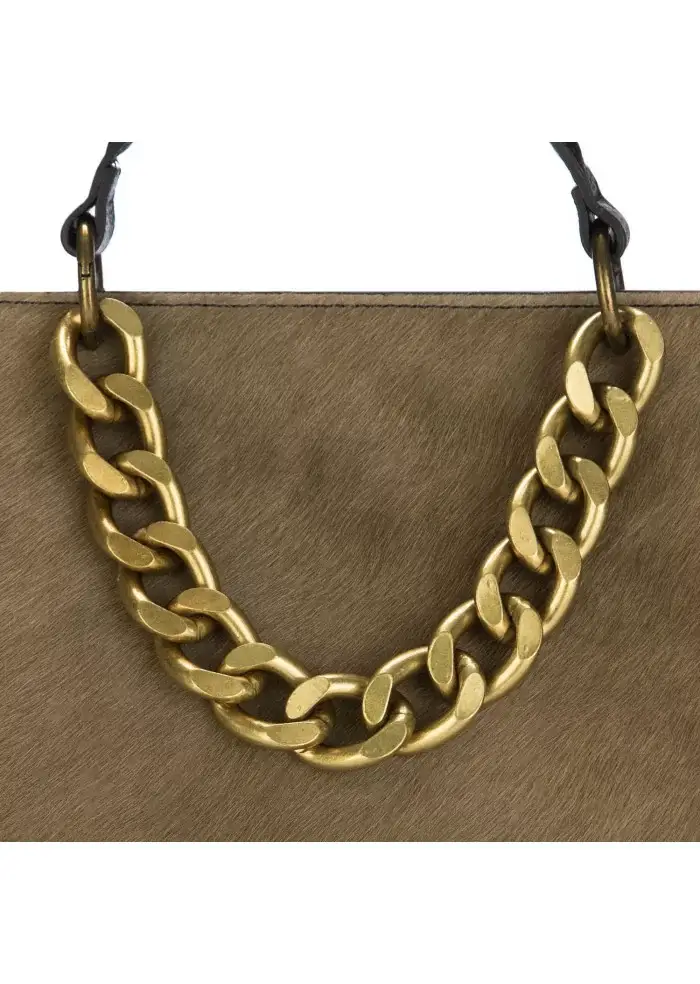 MY BEST BAG | BORSA A MANO EVELINE NERO KHAKI Presa