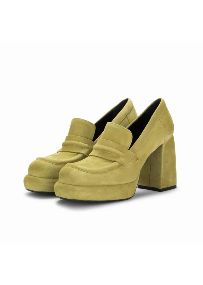 POESIE VENEZIANE | SCARPE TACCO CAMOSCIO VERDE PISTACCHIO
