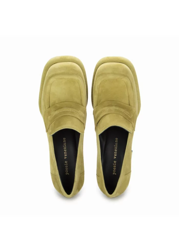POESIE VENEZIANE | SCARPE TACCO CAMOSCIO VERDE PISTACCHIO Sconto