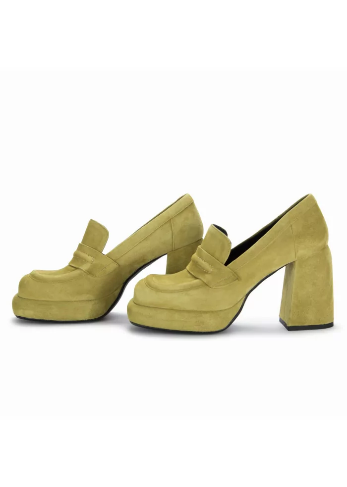 POESIE VENEZIANE | SCARPE TACCO CAMOSCIO VERDE PISTACCHIO Sconto