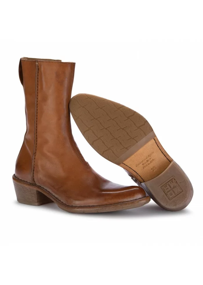MOMA | STIVALI TEXANI NAPPA CUSNA MARRONE CUOIO Outlet