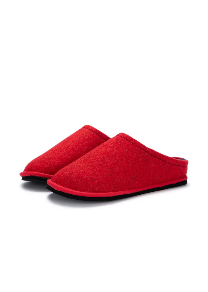 LÖWENWEISS | PANTOFOLE FELTRO DI LANA ROSSO BLU In Linea