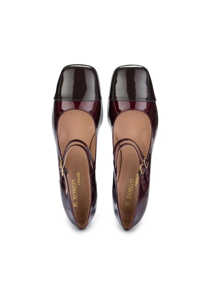 IL BORGO FIRENZE | SCARPE CON TACCO MARRONE BORDEAUX Nuova