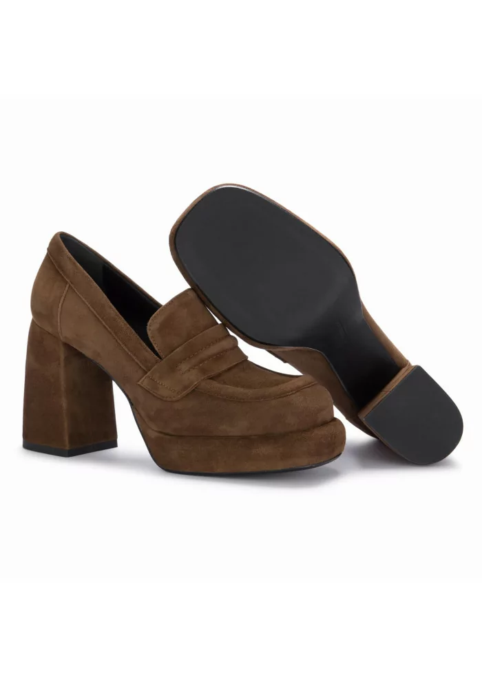 POESIE VENEZIANE | SCARPE TACCO CAMOSCIO MARRONE Italy