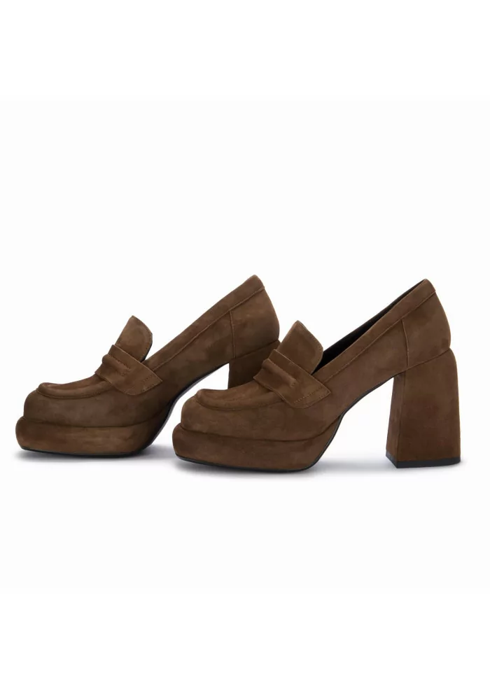POESIE VENEZIANE | SCARPE TACCO CAMOSCIO MARRONE Italy