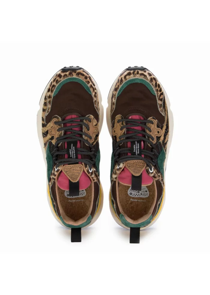 FLOWER MOUNTAIN | SNEAKERS YAMANO 3 PONY HAIR MARRONE MULTICOLORE Vendita