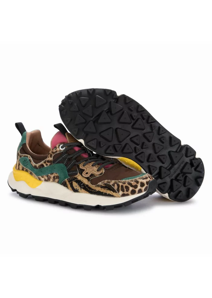 FLOWER MOUNTAIN | SNEAKERS YAMANO 3 PONY HAIR MARRONE MULTICOLORE Vendita