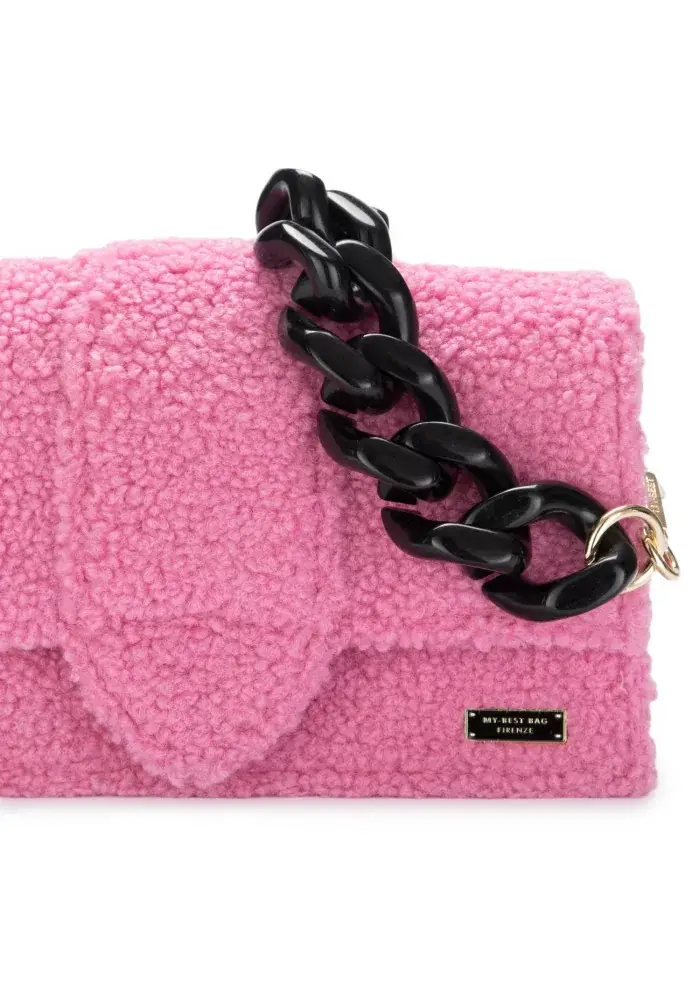 MY BEST BAG | BORSA A SPALLA ATENA TEDDY ROSA Grande vendita