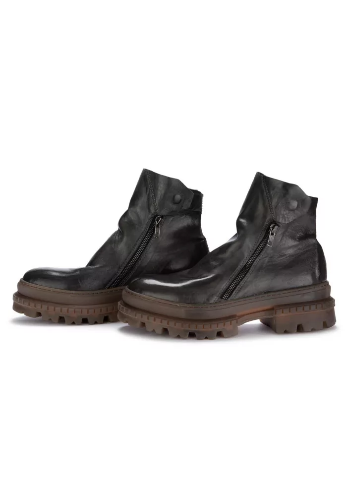 PAWELK'S | STIVALETTI CRUST ZIP MARRONE FANGO Soddisfazione Garantita