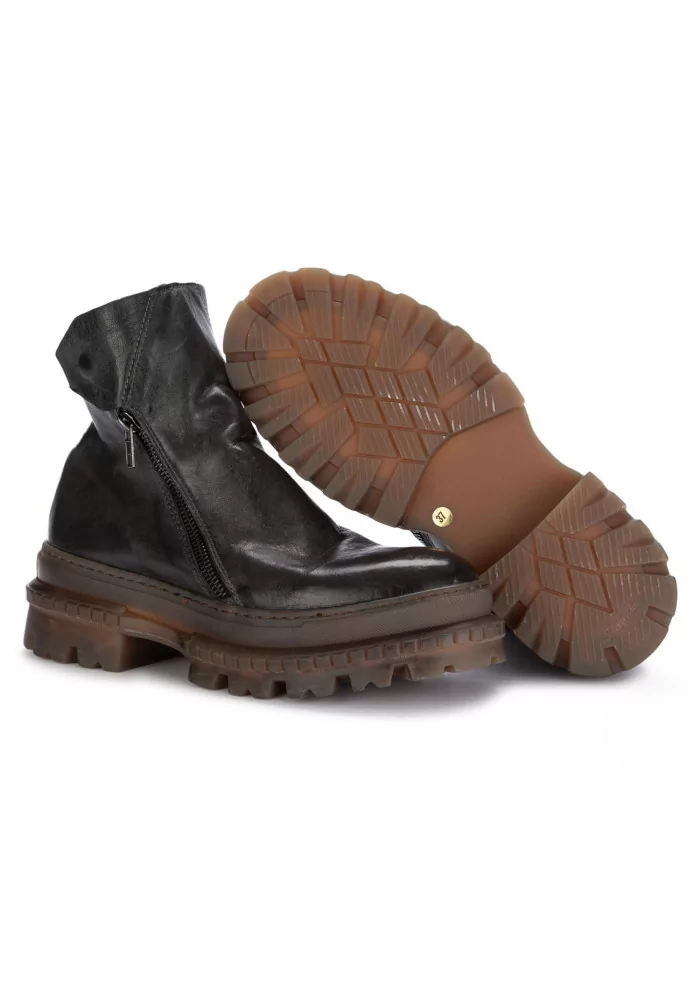 PAWELK'S | STIVALETTI CRUST ZIP MARRONE FANGO Soddisfazione Garantita
