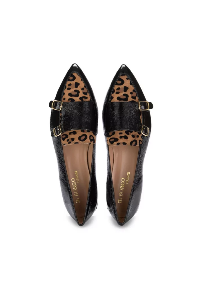 IL BORGO FIRENZE | SCARPE BASSE PELLE NERO LEOPARDATO Black Friday