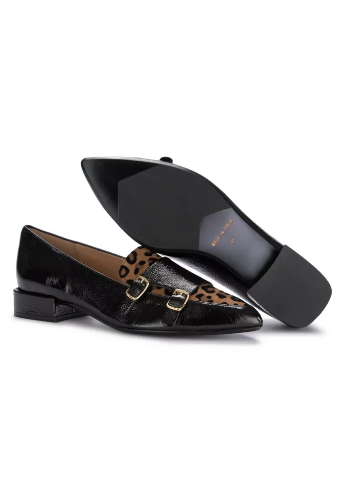 IL BORGO FIRENZE | SCARPE BASSE PELLE NERO LEOPARDATO Black Friday