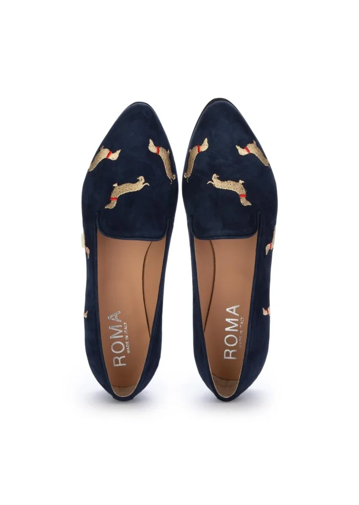 ROMA | BALLERINE CAMOSCIO BASSOTTI BLU Offerta Anniversario