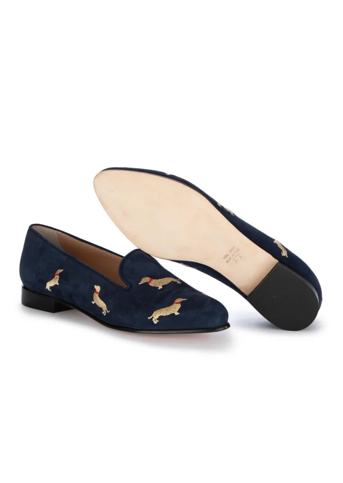 ROMA | BALLERINE CAMOSCIO BASSOTTI BLU Offerta Anniversario