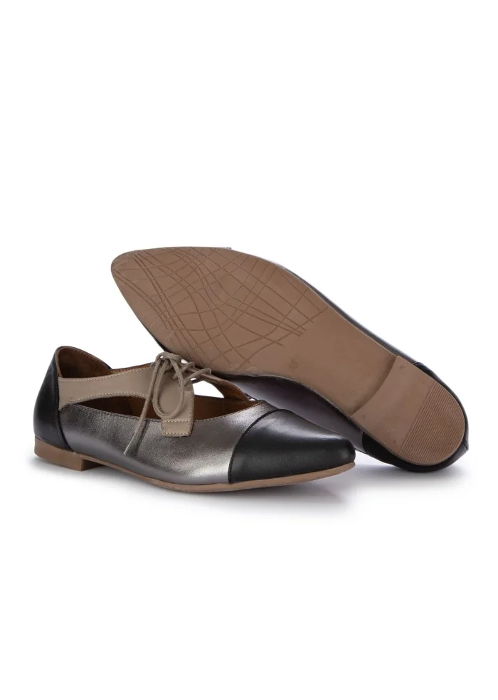 BUENO | SCARPE BASSE A PUNTA NERO ARGENTO TORTORA Offerte esclusive