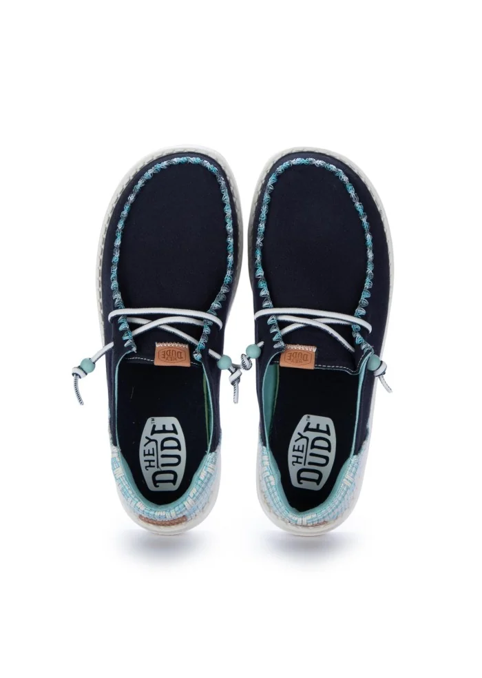 HEY DUDE | SCARPE BASSE WENDY FUNK JACQUARD BLU Liquidazione