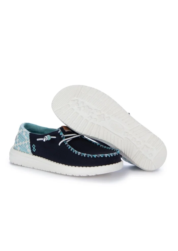 HEY DUDE | SCARPE BASSE WENDY FUNK JACQUARD BLU Liquidazione