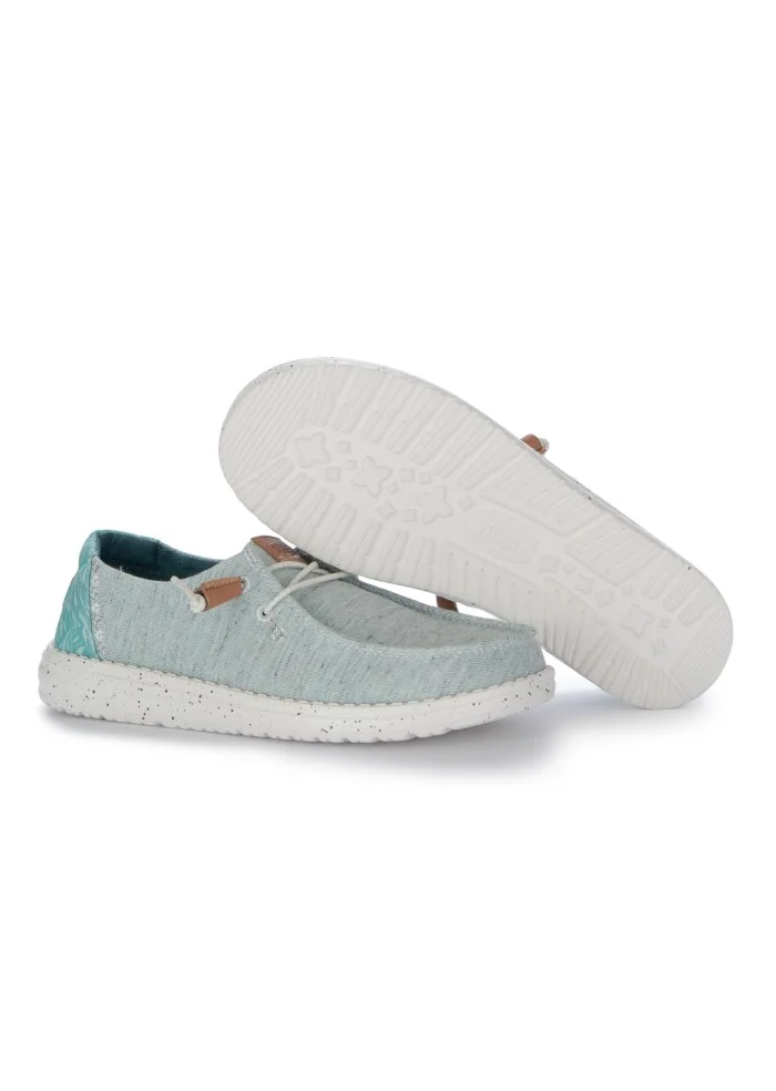 HEY DUDE | SCARPE BASSE WENDY HEATHERED SLUB TROPICAL TURCHESE Consegna Veloce