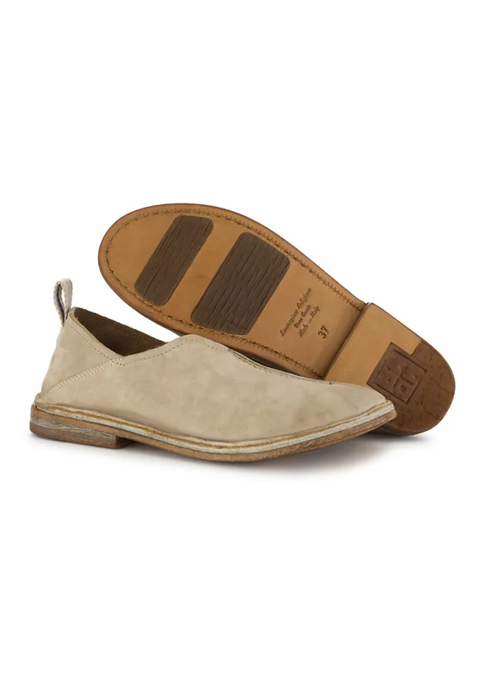 MOMA | SCARPA PANTOFOLA SCAMOSCIATO GRIGIO BEIGE Presa