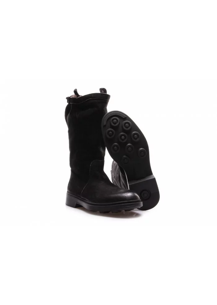 SCARPE DONNA STIVALI TRONCHETTO PELLE NERO MANOVIA 52 Vendite Flash